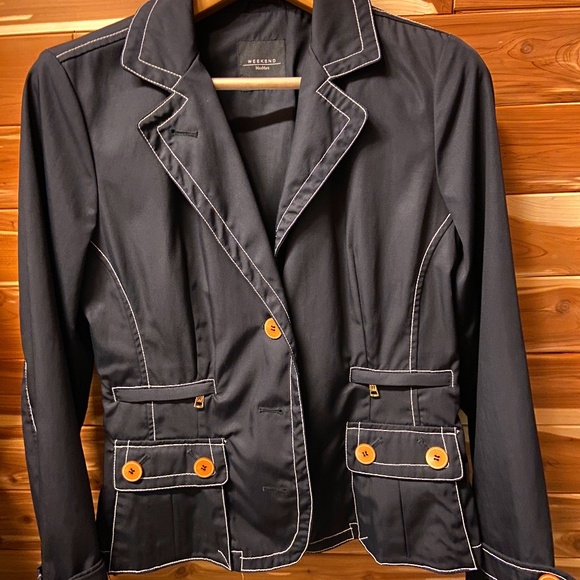 Weekend Max Mara Black Blazer w/ accent details